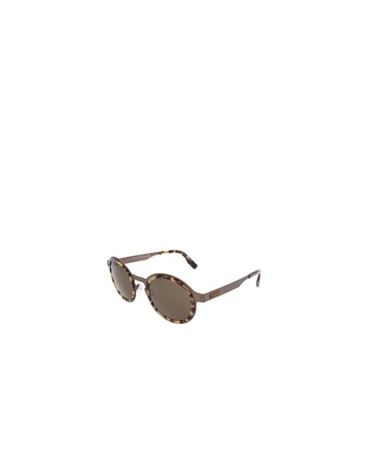 Zegna White Round-Frame Sunglasses for men