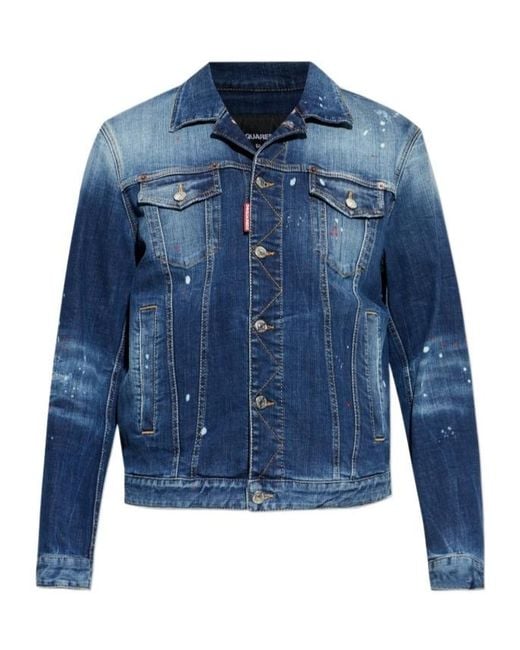 DSquared² Blue Distressed Sport Denim Jacket for men