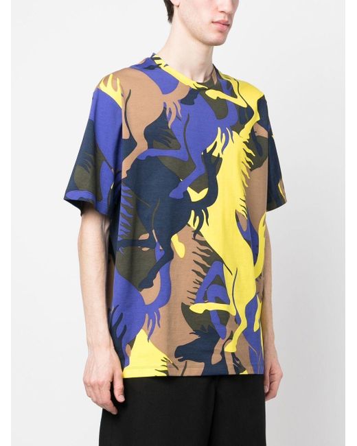 Ferrari Blue Prancing Horse All-Over Print T-Shirt for men