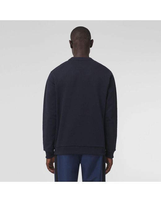 Burberry Blue Monogram-Appliqué Cotton Sweatshirt for men