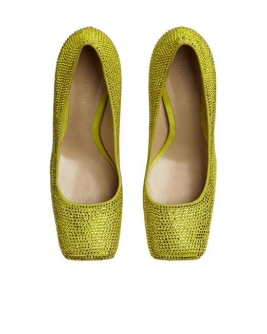 Bottega Veneta Green Embellished Tower Pumps
