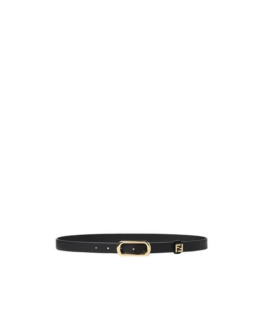 Fendi White Ff Thin Oval-Buckle Belt