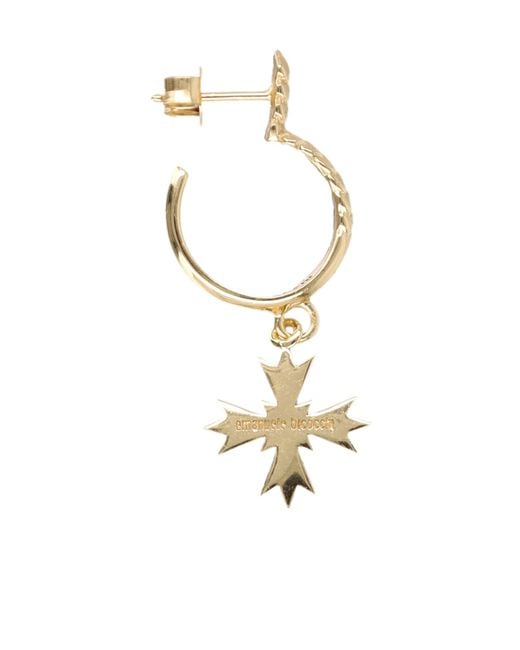 Emanuele Bicocchi Metallic Eb Crest Hoop Earring