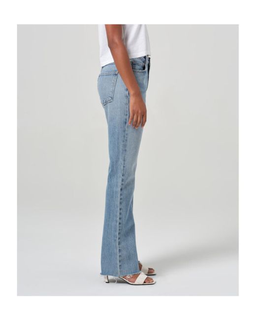 Agolde Blue Leena High-Rise Flared-Leg Jeans