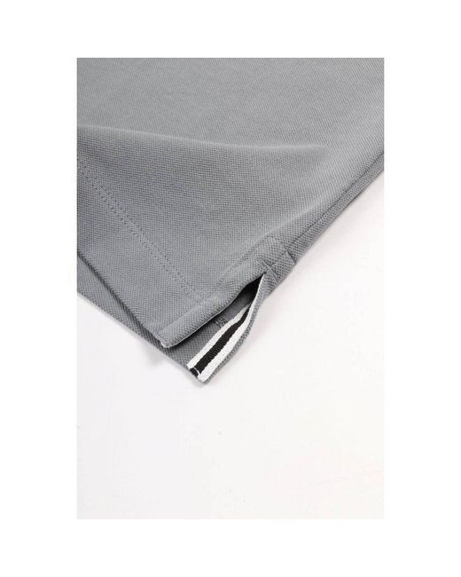 Stone Island Gray Logo Patch Short-Sleeved Polo Shirt for men