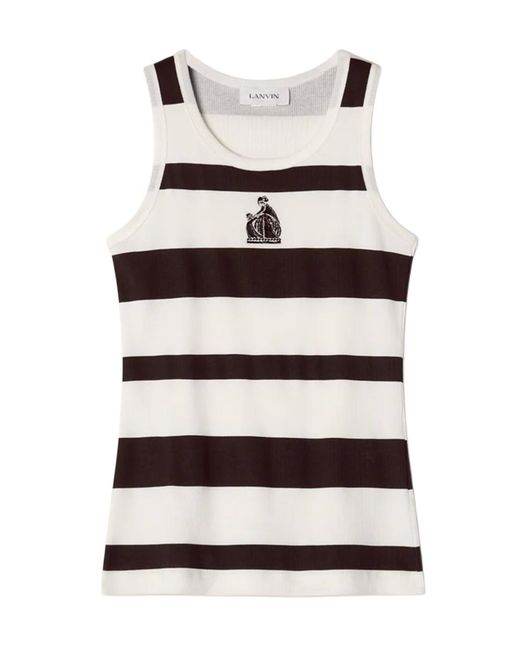 Lanvin White Striped Top