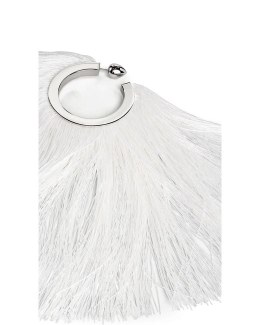 Alaïa White Fringed Earrings