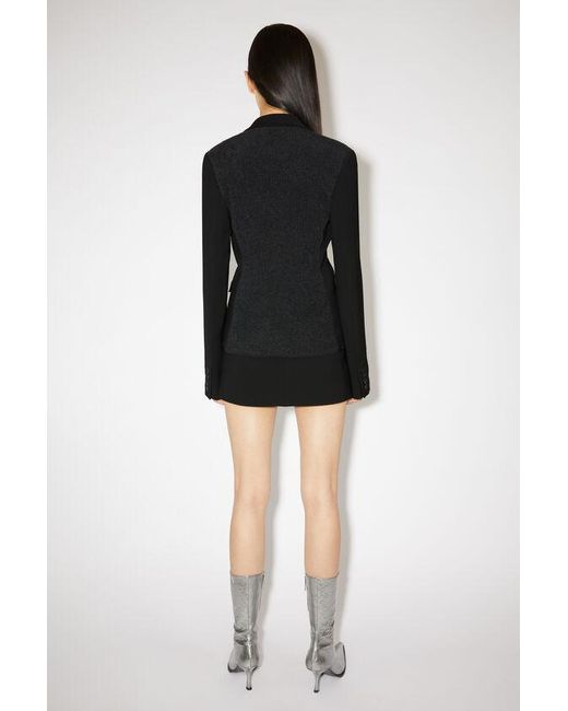 Acne Black Notched-Lapel Single-Breasted Blazer