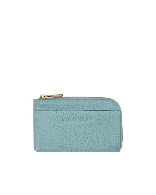 Longchamp Blue Le Foulonné Grained Leather Cardholder for men