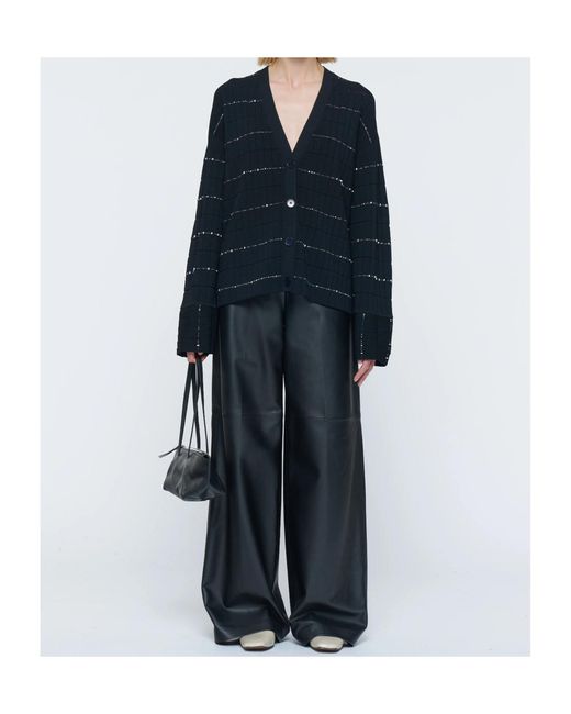 Joseph Black Fragmented Stripe Cardigan
