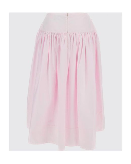 Simone Rocha Pink Pleated Midi Skirt