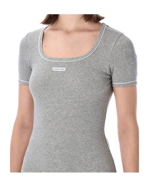 MARINE SERRE Gray Cute 70S T-Shirt