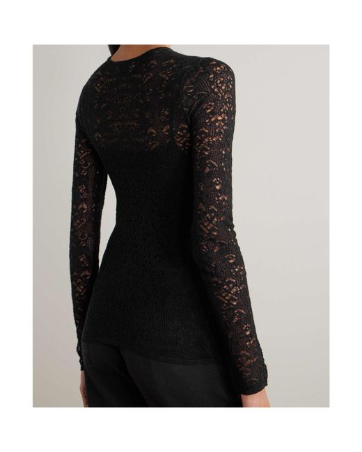 Gabriela Hearst Black Openwork Knit Top