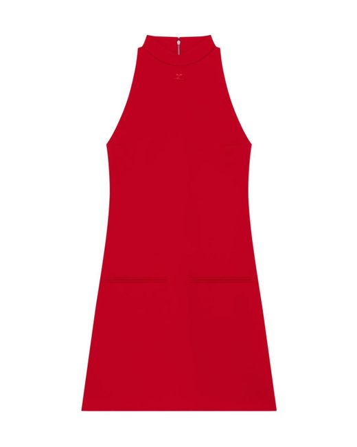 Courreges Red High-Neck Sleeveless Dress