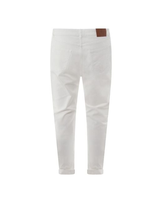 Brunello Cucinelli Gray Logo Embroidered Jeans for men
