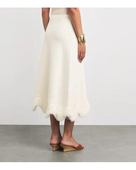 Ulla Johnson White High-Waisted Midi Skirt