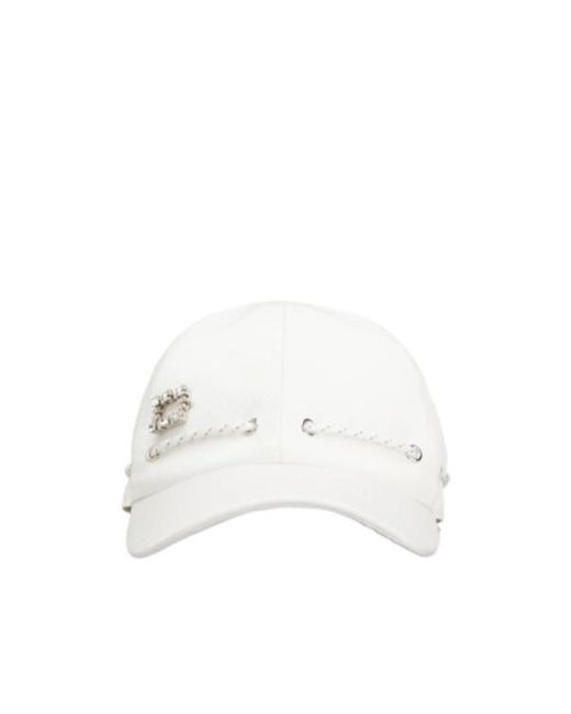 Roger Vivier White Buckle Baseball Cap