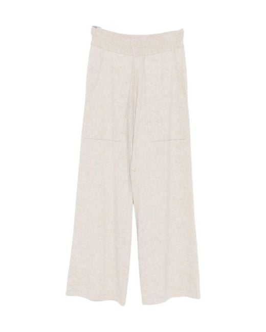 Lisa Yang White Drawstring Wide-Leg Pants