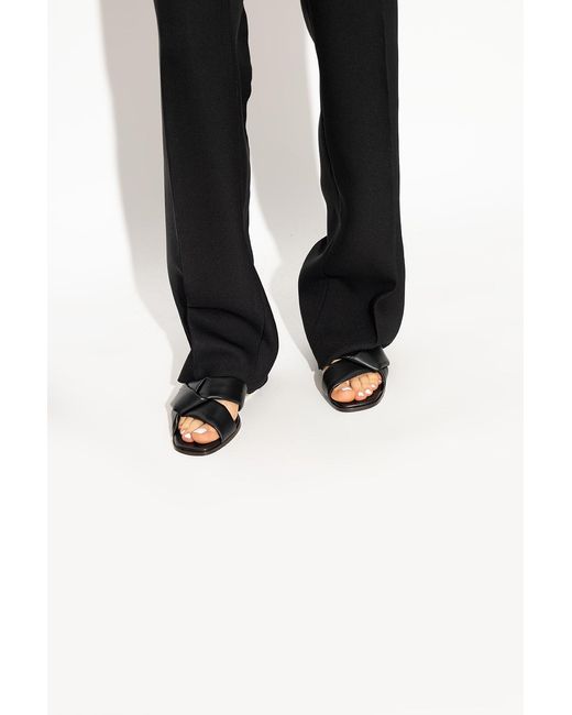Ferragamo Black Ferragamo Knot Detailed Slip-On Sandals