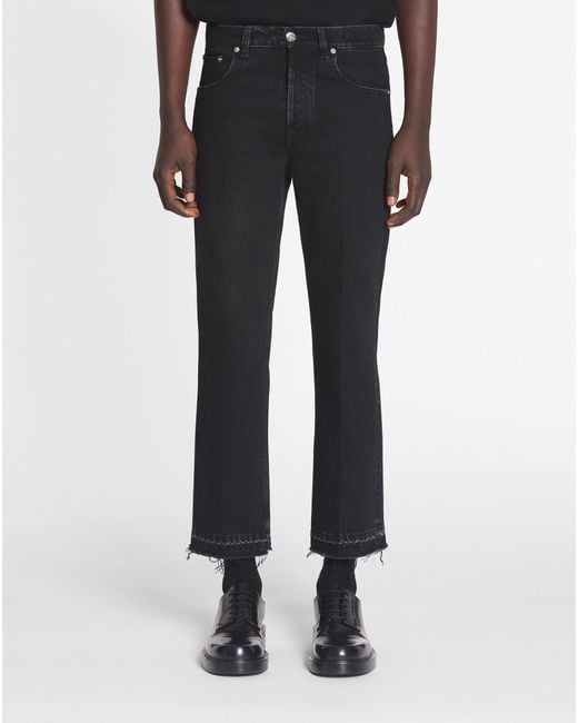 Lanvin Blue Logo Patch Straight Leg Jeans for men