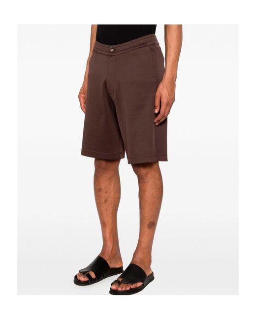 Herno Purple Logo Plaque Bermuda Shorts for men