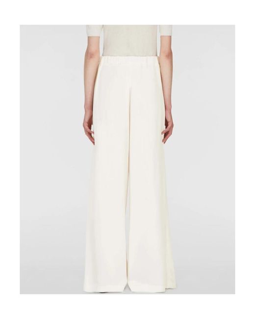 Fabiana Filippi White Pleated Wide-Leg Trousers