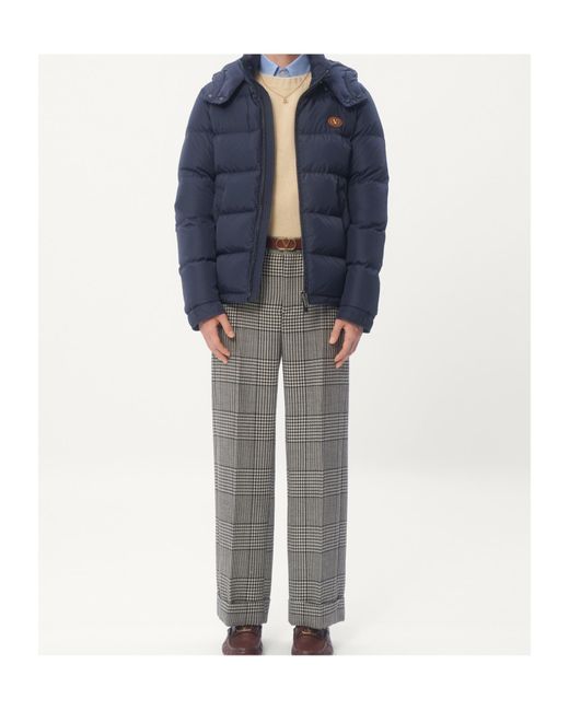 Valentino Blue Zip-Up Hooded Down Jacket for men