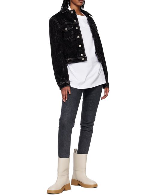 Stella McCartney Black Logo Lettering Pull-On Ankle Boots
