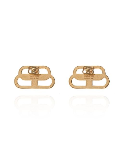 Balenciaga Metallic Bb Stud Earrings
