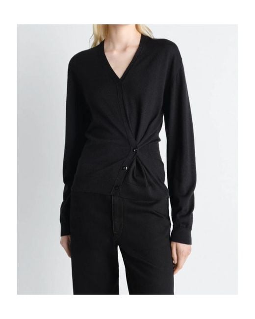 Lemaire Black Twisted V Neck Jumper