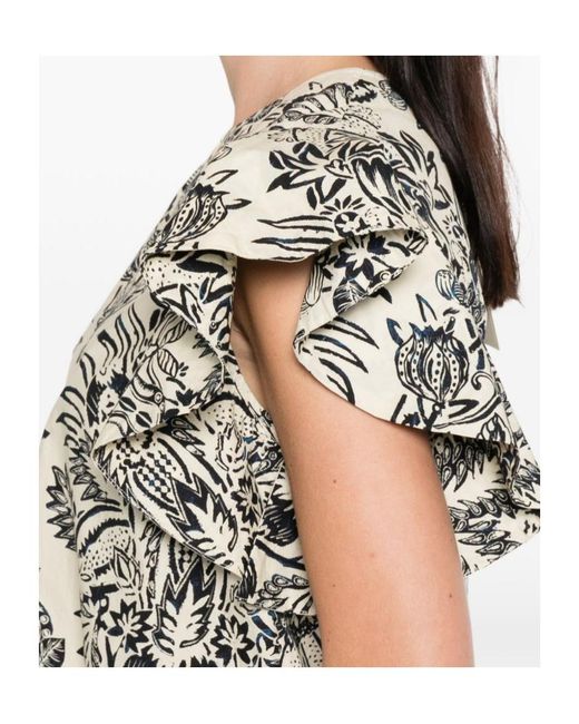 Ulla Johnson White Floral Print Cover-Up