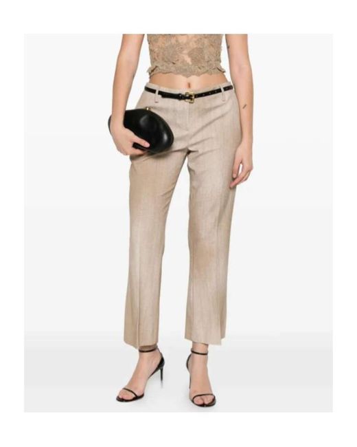 Ermanno Scervino Natural Emy Textured Cropped Trousers