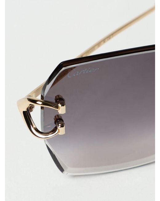 Cartier Metallic Square Frame Sunglasses