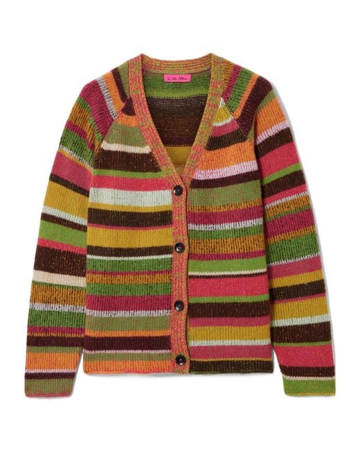 The Elder Statesman Multicolor Striped Cashmere Cardigan