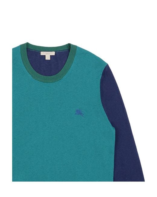 Burberry Blue Color Matching Sweater for men