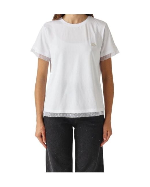 Twinset Blue Short-Sleeved Crewneck T-Shirt