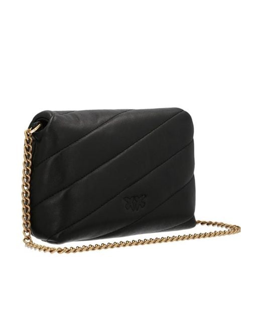 Pinko Black Love Baby Puff Quilted Crossbody Bag