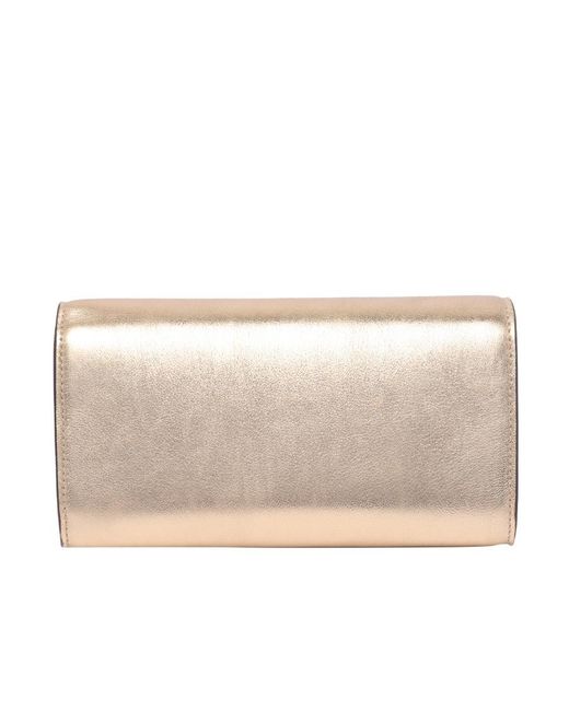 Jimmy Choo Natural Embellished Buckle Chain Wallet