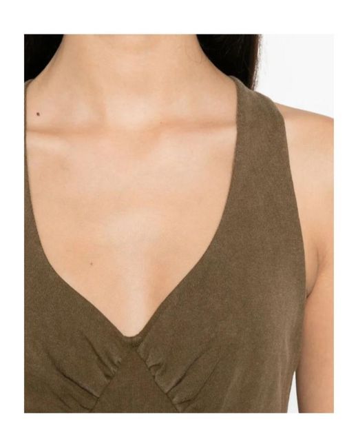 ShuShu/Tong Brown V-Neck Mini Dress