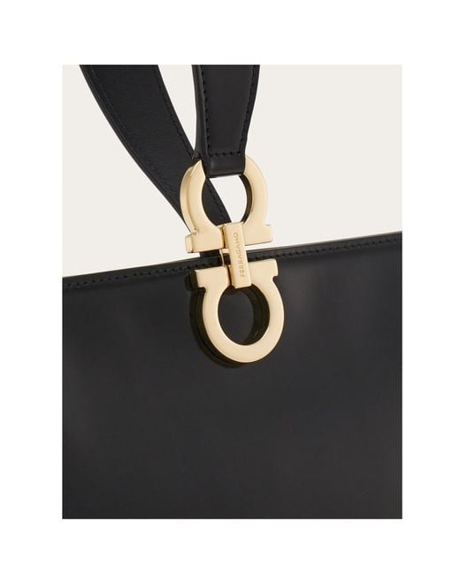 Ferragamo Black Leather Mini Clutch