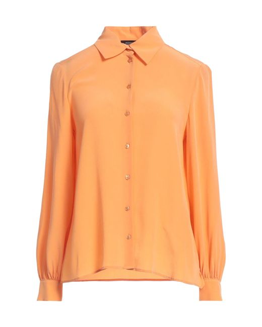 Weekend by Maxmara Orange Satin-Finish Collared Shirt