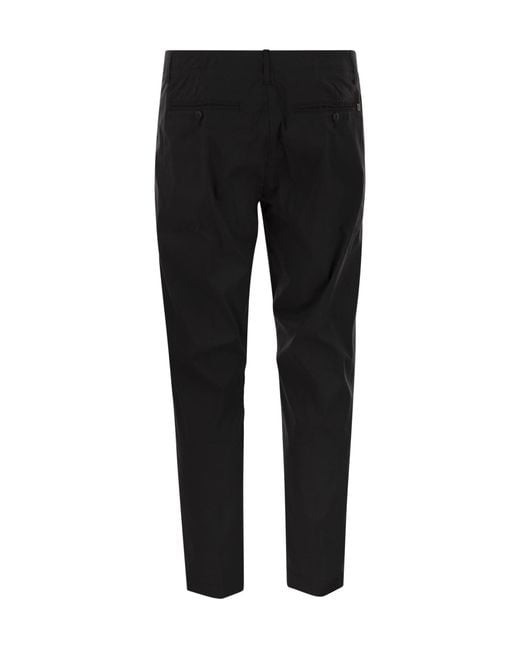 Dondup Black Pleated Tailored Trousers for men