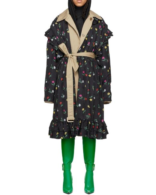 Balenciaga Black Reversible Trench Coat