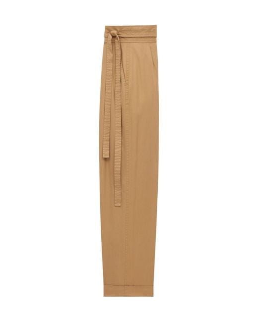 Saint Laurent Natural Paperbag High Waist Pants