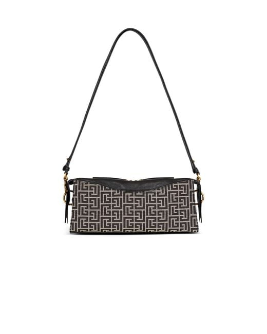 Balmain Black Monogram Jacquard Pulse Shoulder Bag for men