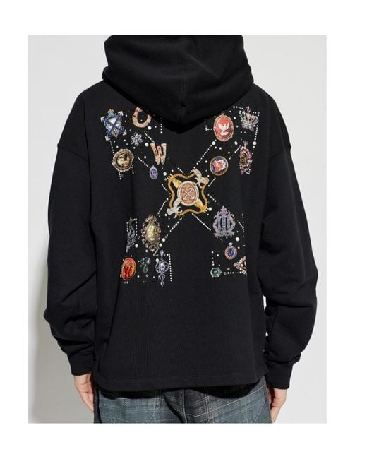 Off-White c/o Virgil Abloh Blue Jewel Arrow Loose Hoodie for men