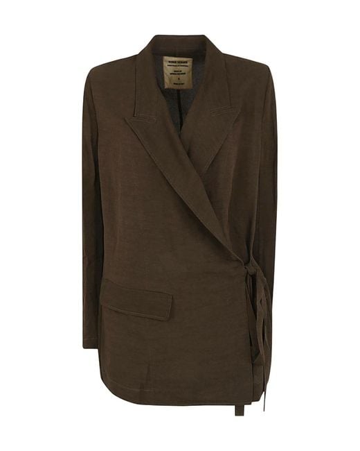 Uma Wang Green Khloe Peak-Lapels Jacket