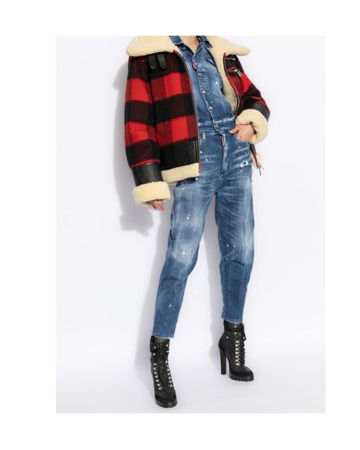 DSquared² Blue Distressed Tapered Leg Jeans