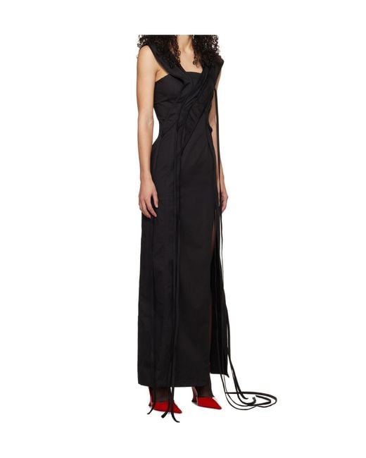 Jade Cropper Black Asymmetric Maxi Dress
