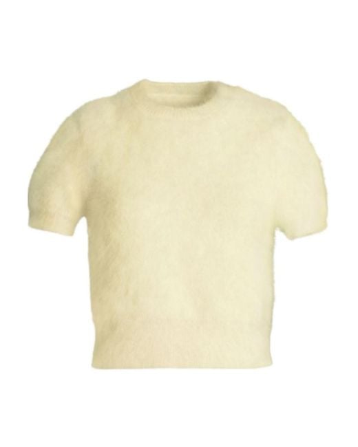 Maison Margiela White Brushed Ribbed Crewneck T-Shirt